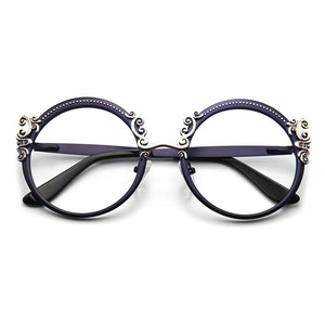 Retro Round Metal Prescription Eyeglasses Frames  Brand Design Clear Glasses Women Customizable Diopters Glasses