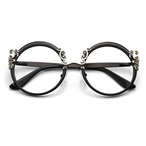 Retro Round Metal Prescription Eyeglasses Frames Luxury Brand Design Clear Glasses Women Fashion Customizable Diopters Glasses