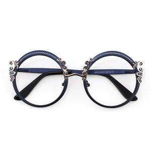 Retro Round Metal Prescription Eyeglasses Frames  Brand Design Clear Glasses Women Customizable Diopters Glasses