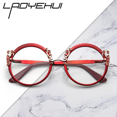 Retro Round Metal Prescription Eyeglasses Frames  Brand Design Clear Glasses Women Customizable Diopters Glasses