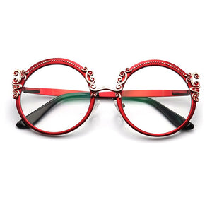 Retro Round Metal Prescription Eyeglasses Frames  Brand Design Clear Glasses Women Customizable Diopters Glasses