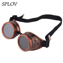 Load image into Gallery viewer, Retro Round Metal Steampunk Men Sunglasses Women Welding Cyber Glasses Adjustable belt Vintage Shades