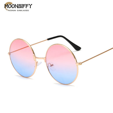 Retro Round Pink Sunglasses Woman Brand Designer Sun Glasses Vintage Small Circle Eyewear Female Oculos De Sol Black UV400