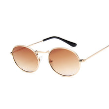 Load image into Gallery viewer, Retro Round Pink Sunglasses Women Brand Designer Sun Glasses For Women Alloy Mirror Female Oculos De Sol Brown