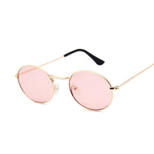 Load image into Gallery viewer, Retro Round Pink Sunglasses Women Brand Designer Sun Glasses For Women Alloy Mirror Female Oculos De Sol Brown