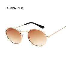 Load image into Gallery viewer, Retro Round Pink Sunglasses Women Brand Designer Sun Glasses For Women Alloy Mirror Female Oculos De Sol Brown
