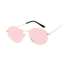 Load image into Gallery viewer, Retro Round Pink Sunglasses Women Brand Designer Sun Glasses For Women Alloy Mirror Female Oculos De Sol Brown