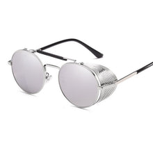 Load image into Gallery viewer, Retro Round Steampunk Sunglasses Men Women Side Shield Goggles Metal Frame Gothic Mirror Lens Sun Glasses