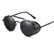 Load image into Gallery viewer, Retro Round Steampunk Sunglasses Men Women Side Shield Goggles Metal Frame Gothic Mirror Lens Sun Glasses