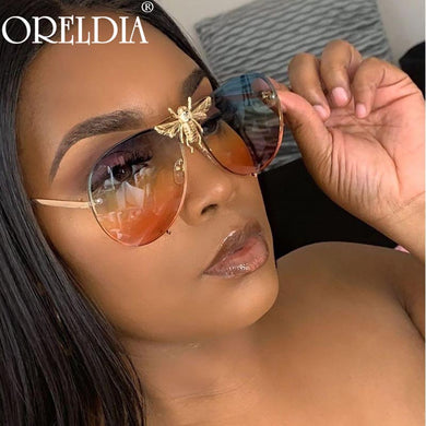 Retro Round Sunglasses Women 2023 Brand Designer bees Sun Glasses Women Mirror Gradient Sunglasses Ray Female Oculos De Sol