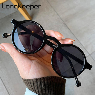 Occhiali da sole rotondi retrò da donna Designer di marca Occhiali da sole classici vintage con montatura piccola Occhiali da guida neri da donna Stile coreano 
