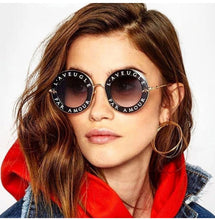 Load image into Gallery viewer, Retro Round Sunglasses Women Brand Designer English Letters Bee Metal Frame round sun glasses for women UV400