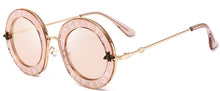 Load image into Gallery viewer, Retro Round Sunglasses Women Brand Designer English Letters Bee Metal Frame round sun glasses for women UV400