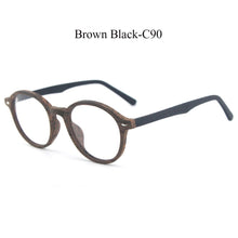 Load image into Gallery viewer, Retro Round Wood Glasses Frame Men Women Optical Myopia Eyeglasses Prescription Spectacles with Clear lenses Eye Glasses Frames