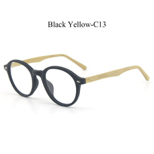 Retro Round Wood Glasses Frame Men Women Optical Myopia Eyeglasses Prescription Spectacles with Clear lenses Eye Glasses Frames