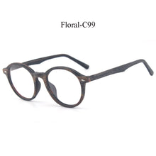 Load image into Gallery viewer, Retro Round Wood Glasses Frame Men Women Optical Myopia Eyeglasses Prescription Spectacles with Clear lenses Eye Glasses Frames