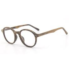 Load image into Gallery viewer, Retro Round Wood Glasses Frame Men Women Optical Myopia Eyeglasses Prescription Spectacles with Clear lenses Eye Glasses Frames