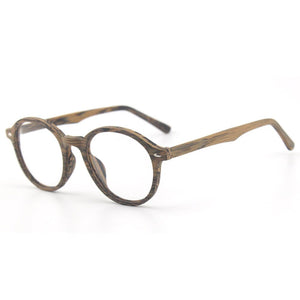 Retro Round Wood Glasses Frame Men Women Optical Myopia Eyeglasses Prescription Spectacles with Clear lenses Eye Glasses Frames