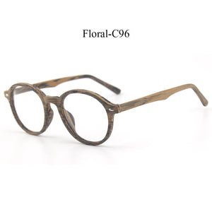 Retro Round Wood Glasses Frame Men Women Optical Myopia Eyeglasses Prescription Spectacles with Clear lenses Eye Glasses Frames