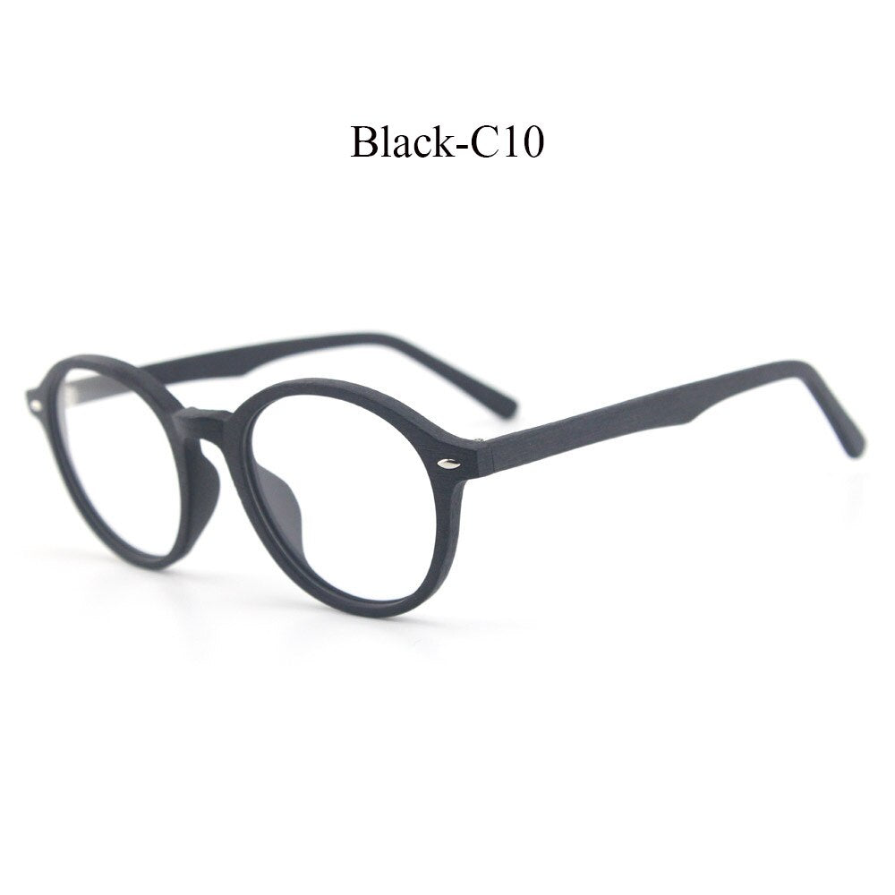Retro Round Wood Glasses Frame Men Women Optical Myopia Eyeglasses Prescription Spectacles with Clear lenses Eye Glasses Frames
