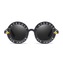 Load image into Gallery viewer, Retro Sexy Black Round Sunglasses Women Brand Designer English Letters Bee Circle Sun Glasses Female Shades Oculos