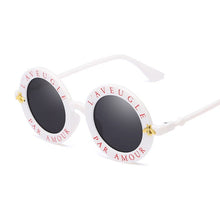 Load image into Gallery viewer, Retro Sexy Black Round Sunglasses Women Brand Designer English Letters Bee Circle Sun Glasses Female Shades Oculos