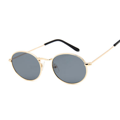 Occhiali da sole retrò con montatura piccola Occhiali da sole ovali in metallo con specchio da donna Designer di marca vintage femminile Lunette De Soleil Femme 