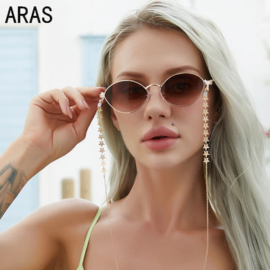 Retro Small Oval Sunglasses Women 2023 Vintage Alloy With Chain Link Metal Round Sun Glasses For Female  Brand Gafas DeSol