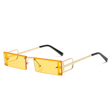 Load image into Gallery viewer, Retro Small Punk Rectangle Sunglasses Women Hollow Out Metal Frames Steampunk Shades Men UV400