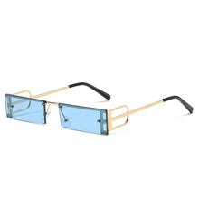 Load image into Gallery viewer, Retro Small Punk Rectangle Sunglasses Women Hollow Out Metal Frames Steampunk Shades Men UV400