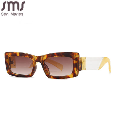 Retro Small Rectangle Sunglasses Women Vintage Double Color Shades UV400 Trending Eyewear Colorful Square Sun Glasses Men