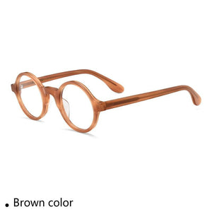 Retro Small Round Glasses Frame Men Hand-Made Acetate Vintage Prescription Eyewear Myopia Women ZOLMAN