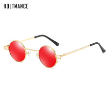 Load image into Gallery viewer, Retro Small Round Steampunk Sunglasses Men Vintage Clear Red Tinted Sun Glasses Women UV400 oculos de sol masculino