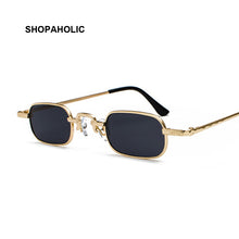 Load image into Gallery viewer, Retro Small Square Metal Steampunk Sunglasses Women Men Glasses Brand Designer Vintage Sunglasses Female