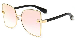 Retro Square Bee Sunglasses Womens Designer Oversized Sun Glasses Mens Shades Metal Sunglasses Luxxry Sunnies