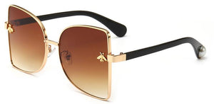 Retro Square Bee Sunglasses Womens Designer Oversized Sun Glasses Mens Shades Metal Sunglasses Luxxry Sunnies
