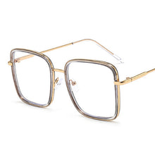 Load image into Gallery viewer, Retro Square Glasses Metal Oversized Optical Eyeglasses Anti-blue Light Big Frame Vintage Unisex Clear Eyewear