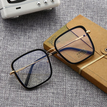 Load image into Gallery viewer, Retro Square Glasses Metal Oversized Optical Eyeglasses Anti-blue Light Big Frame Vintage Unisex Clear Eyewear