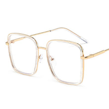 Load image into Gallery viewer, Retro Square Glasses Metal Oversized Optical Eyeglasses Anti-blue Light Big Frame Vintage Unisex Clear Eyewear