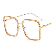 Load image into Gallery viewer, Retro Square Glasses Metal Oversized Optical Eyeglasses Anti-blue Light Big Frame Vintage Unisex Clear Eyewear