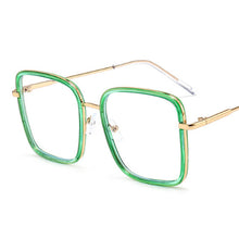 Load image into Gallery viewer, Retro Square Glasses Metal Oversized Optical Eyeglasses Anti-blue Light Big Frame Vintage Unisex Clear Eyewear