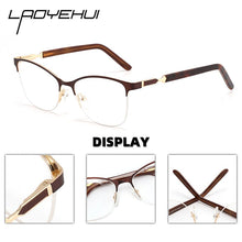Load image into Gallery viewer, Retro Square Half Frame Prescription Glasses For Sight Women Decorative Glasses Female Eyeglasses Men&#39;s Clear Computer Glasses