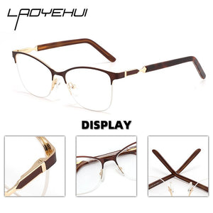 Retro Square Half Frame Prescription Glasses For Sight Women Decorative Glasses Female Eyeglasses Men's Clear Computer Glasses