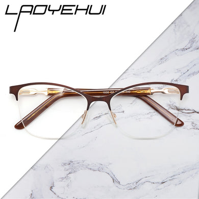 Retro Square Half Frame Prescription Glasses For Sight Women Decorative Glasses Female Eyeglasses Men's Clear Computer Glasses
