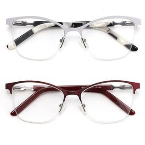 Retro Square Half Frame Prescription Glasses For Sight Women Decorative Glasses Female Eyeglasses Men's Clear Computer Glasses