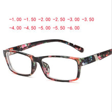 Load image into Gallery viewer, Retro Square Minus Degree Nearsighted Eye Glasses Finished Flower Legs Red Myopia Glasses Diopter Eyewear -100 -150 -200 To -600