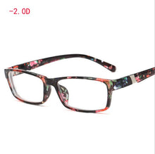 Load image into Gallery viewer, Retro Square Minus Degree Nearsighted Eye Glasses Finished Flower Legs Red Myopia Glasses Diopter Eyewear -100 -150 -200 To -600