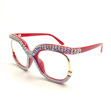 Load image into Gallery viewer, Retro Square Optical Glasses Frames Men Women Crystal  Glasses Clear Lens Eyeglasses Frame Diamond Eyewear Prescription