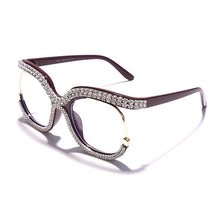 Load image into Gallery viewer, Retro Square Optical Glasses Frames Men Women Crystal  Glasses Clear Lens Eyeglasses Frame Diamond Eyewear Prescription