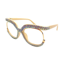 Load image into Gallery viewer, Retro Square Optical Glasses Frames Men Women Crystal  Glasses Clear Lens Eyeglasses Frame Diamond Eyewear Prescription
